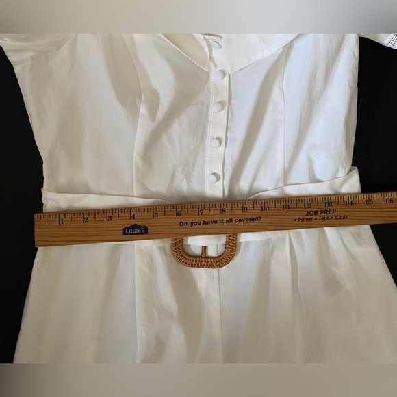 RIVER ISLAND Women Belted Could Shoulder Romper White 3/4 Sleeve, size 8 - Picture 3 of 16